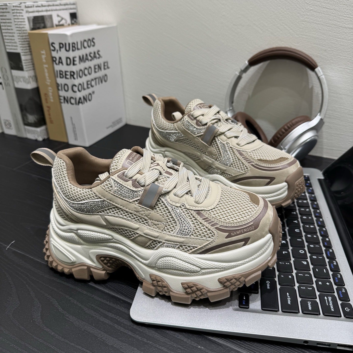 Women's Autumn Muffin Platform Dad Retro Mesh Increased Women's Sports Shoes