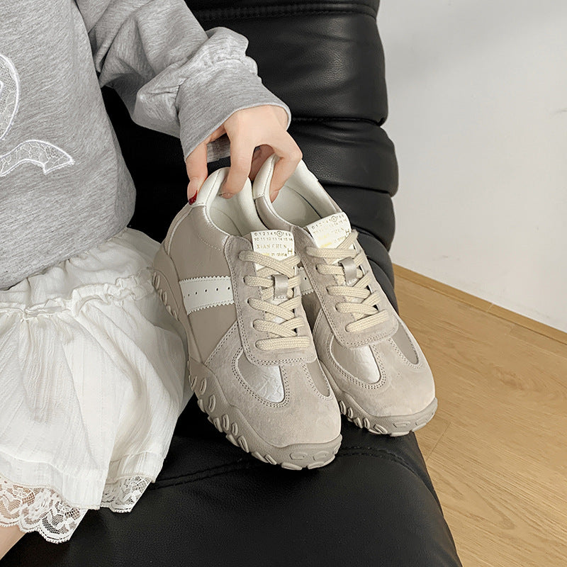 Women's Small Size Height Increasing German Training Spring Retro Sneakers