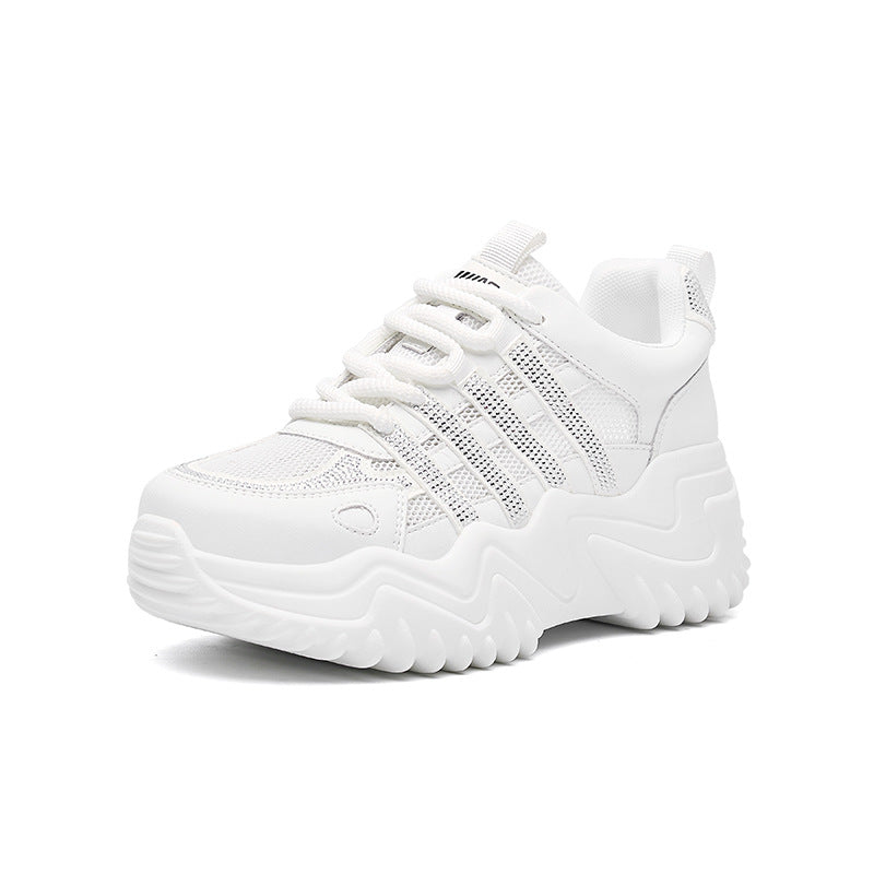 Women's Summer Fashion Thick Bottom Increased White Sports Casual Shoes