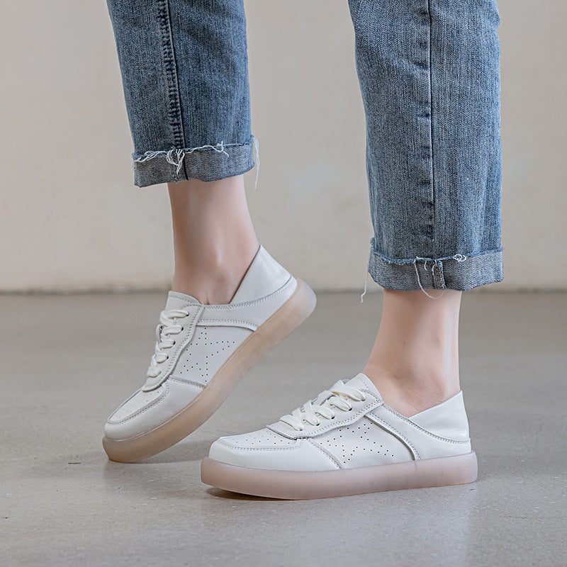 Women's Layer Cowhide Easy Wear Beef Tendon Retro Genuine Board Plus Women's Casual Shoes