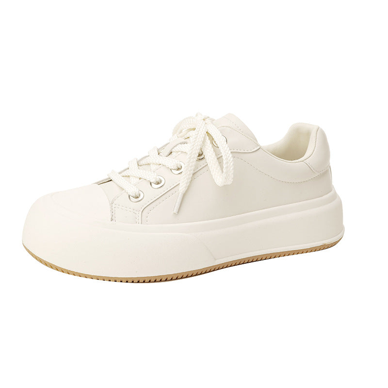 Women's Thick-soled Round Toe Height Increasing Moral Sneakers
