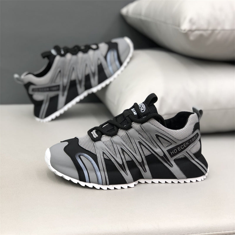 Summer Mesh Breathable Lace Up Fashion Thick Men's Sports Shoes