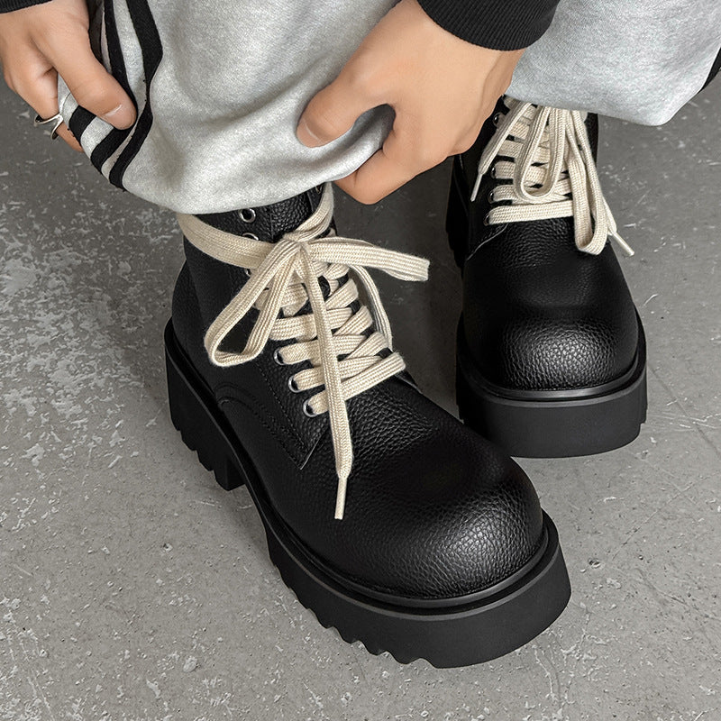 Fashion British Minimalist Chelsea Soft Bottom Comfortable Tooling Smoke Boots