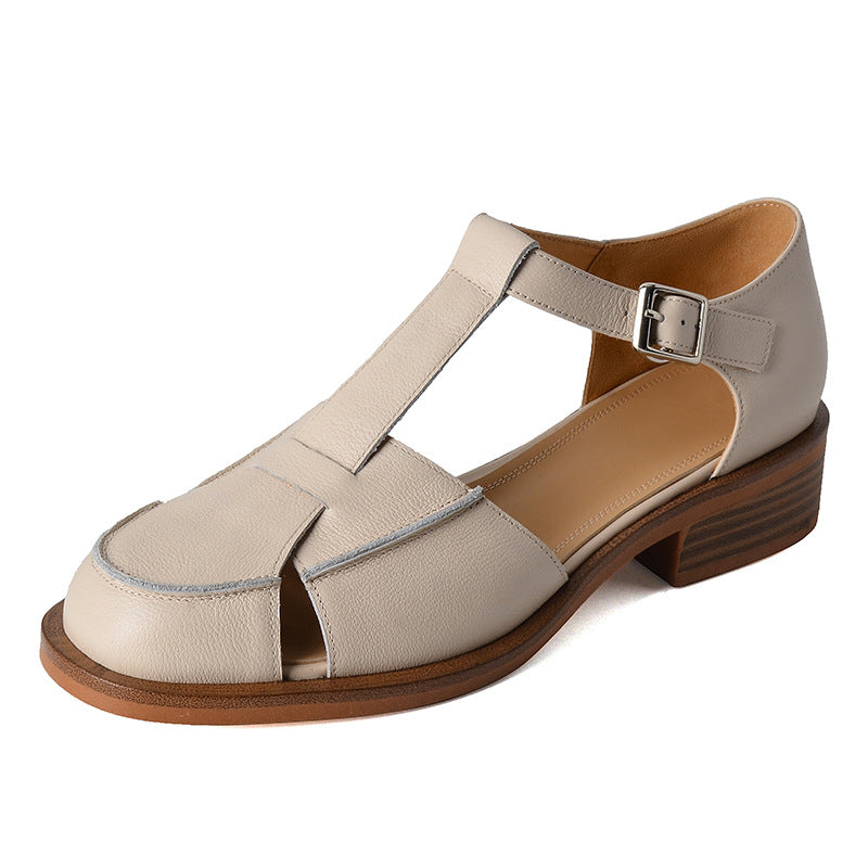 Women's Summer Chunky Low Fashion Closed Toe Flat Sandals