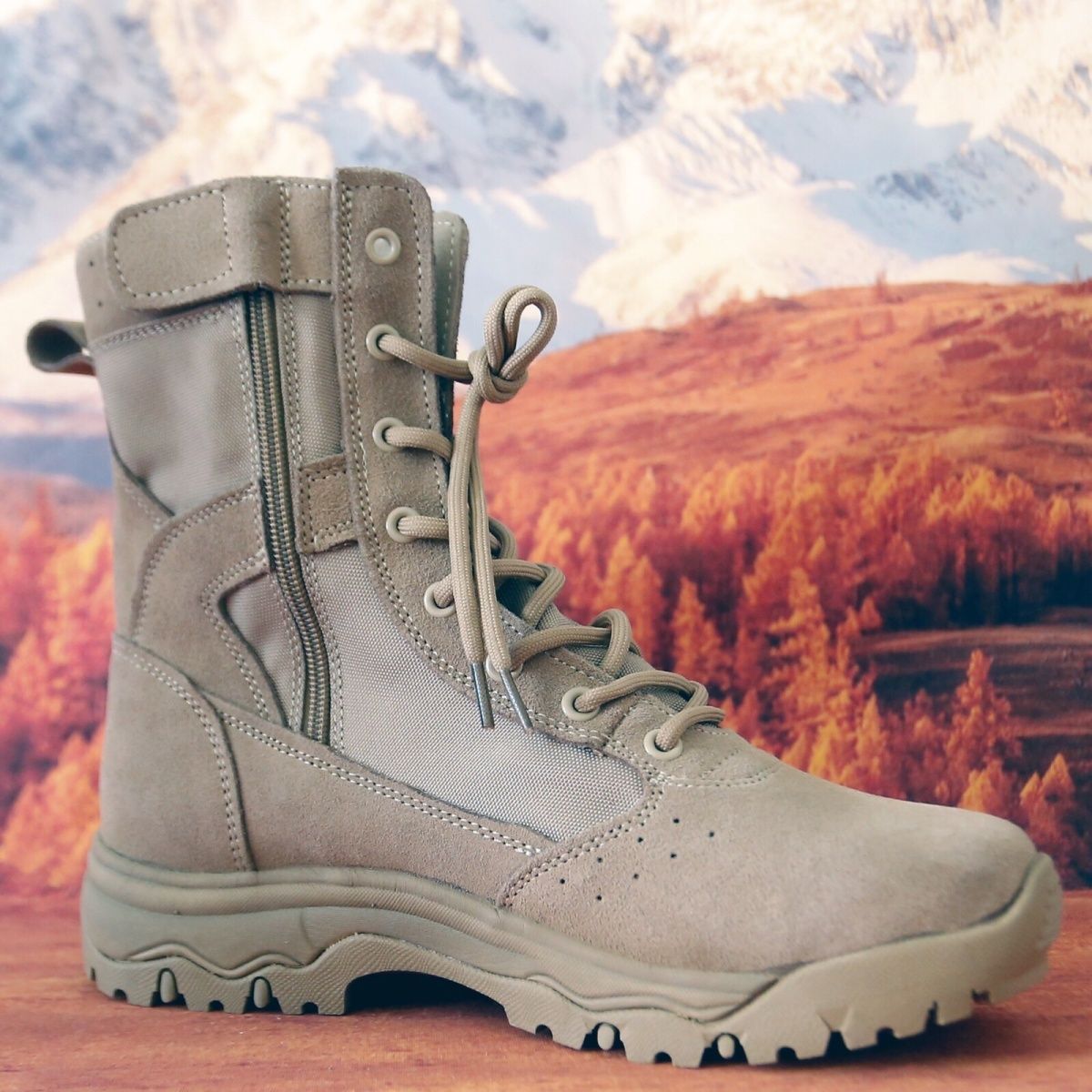 Men's Cowhide Combat Training Outdoor Hiking Waterproof Summer Breathable Wearable Desert Men's Leather Boots