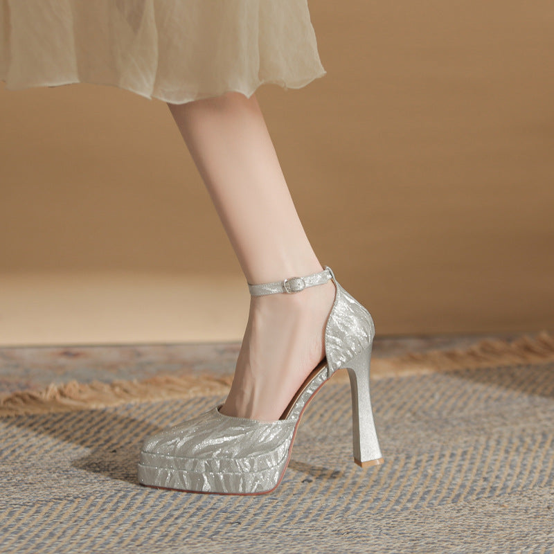 Women's Pointed Thick Hollow Waterproof Platform Super High Women's Fashion Shoes