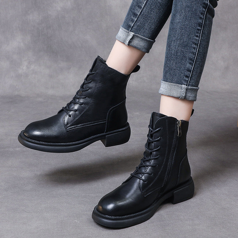 Women's Martin Slimming Soft Bottom Front Top Layer Boots