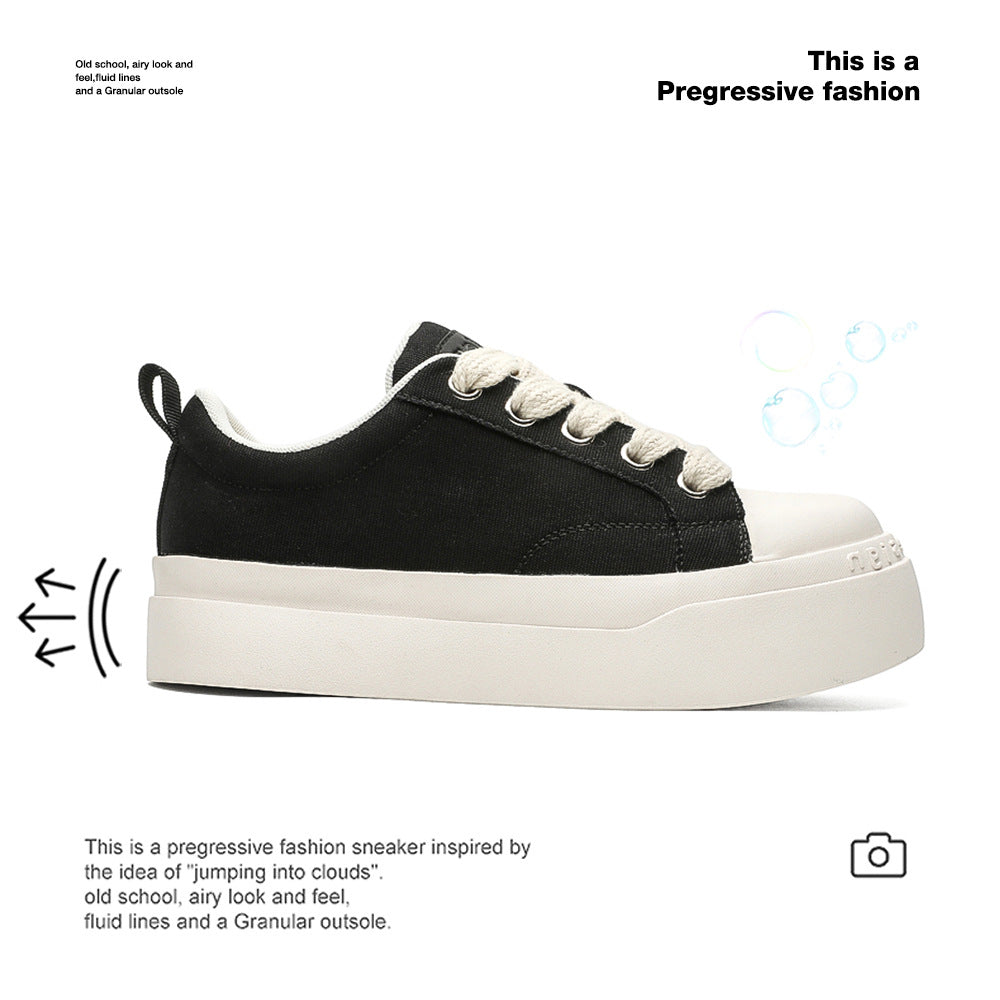 Women's & Men's Black White Niche Platform Height Increasing Men's Casual Shoes