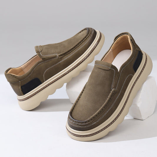 Men's Spring One Pedal Retro Platform Men's Shoes