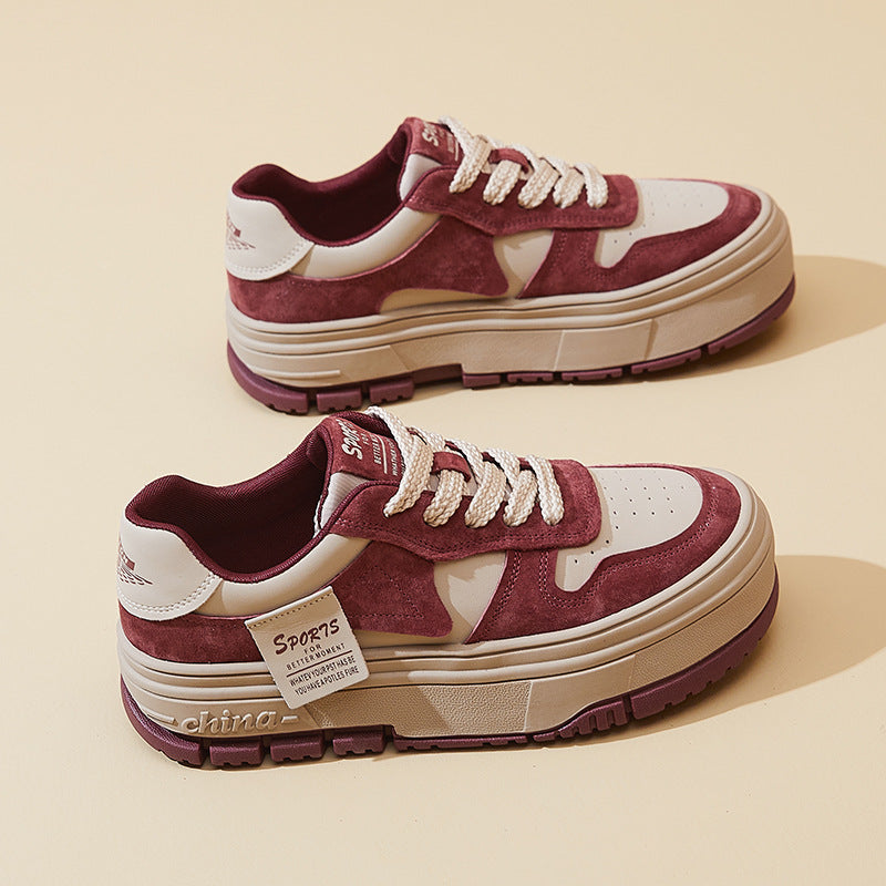 Women's Autumn Fashionable Korean Style Platform Single Sneakers