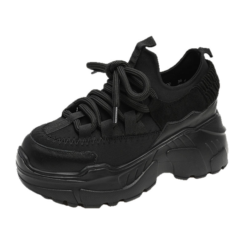 Women's Thick Bottom Fashionable Dad Autumn Invisible Elevated Sports Casual Shoes