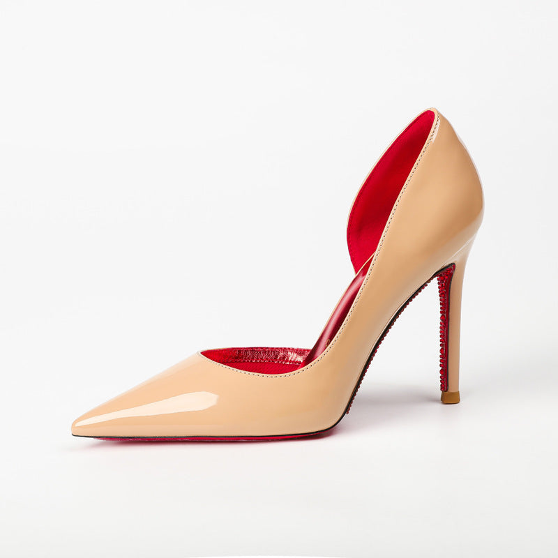 Protection Air Cotton Side Empty Pointed Red High Sexy Temperament Heels