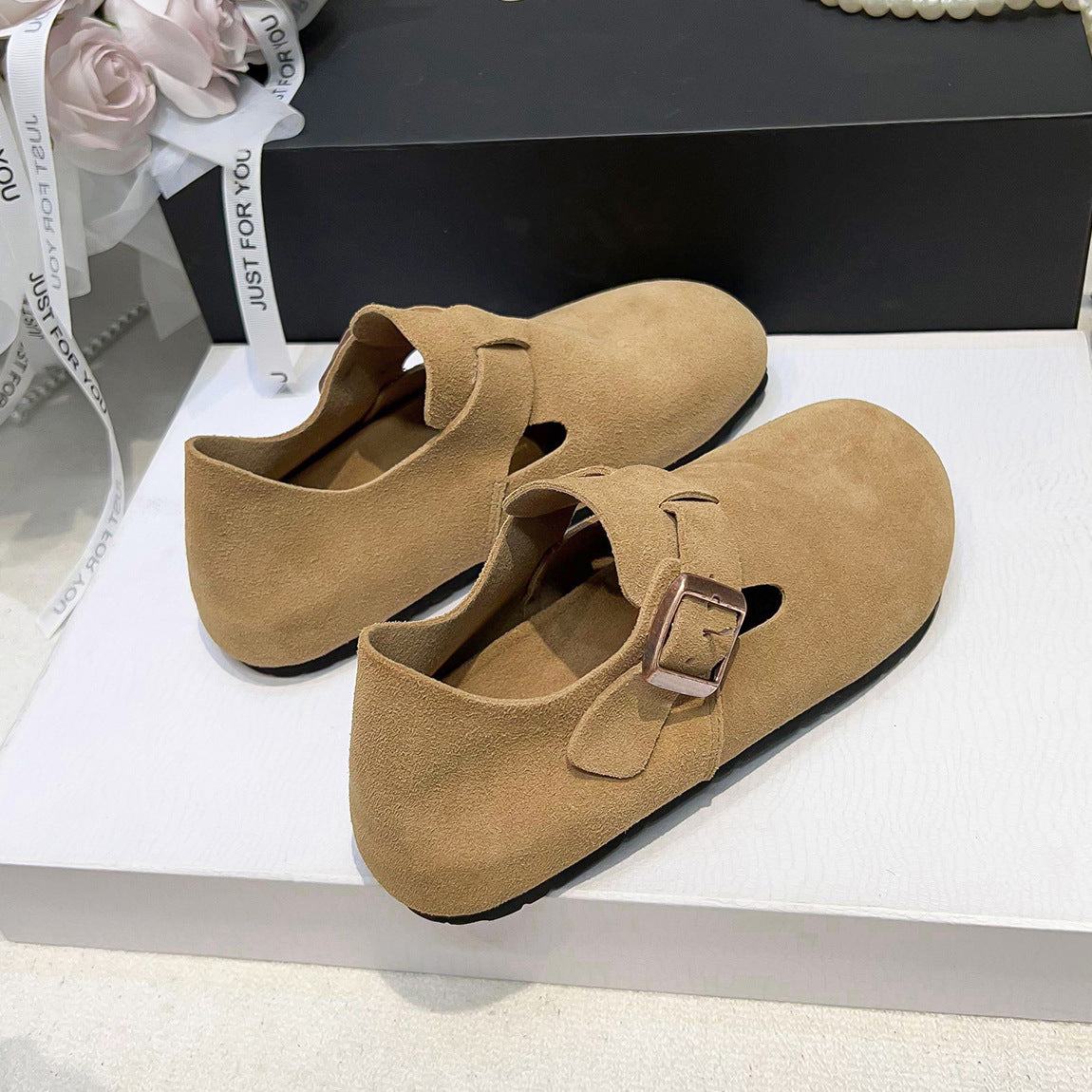 Women's & Men's Cow Suede All-inclusive Cork Platform Height Increasing Women's Casual Shoes