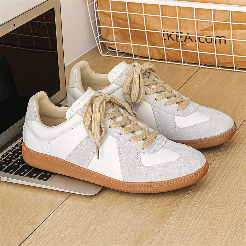 Men's Cowhide German Training Soft Bottom Surface Comfortable Trendy Retro Men's Shoes