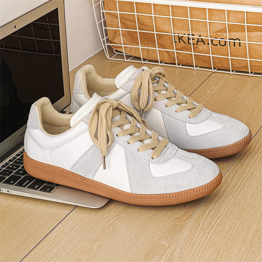 Men's Cowhide German Training Soft Bottom Surface Comfortable Trendy Retro Men's Shoes