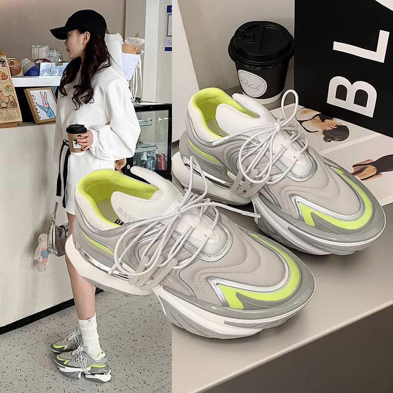 Men's Bottom Heightened Daddy Couple Niche Yacht Light Luxury Fashion Technology Women's Sports Shoes