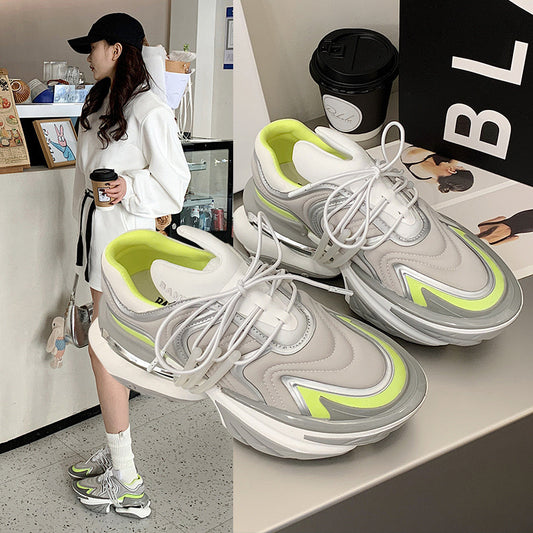 Men's Bottom Heightened Daddy Couple Niche Yacht Light Luxury Fashion Technology Women's Sports Shoes