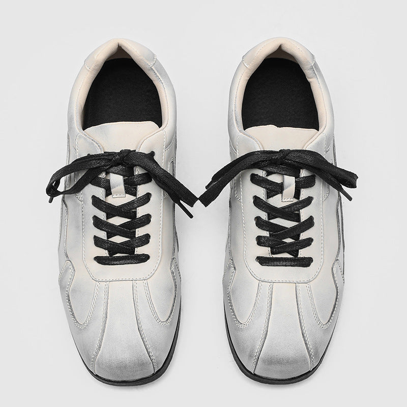 Women's & Men's Training Flat Fashionable White Size Men's Casual Leather Shoes