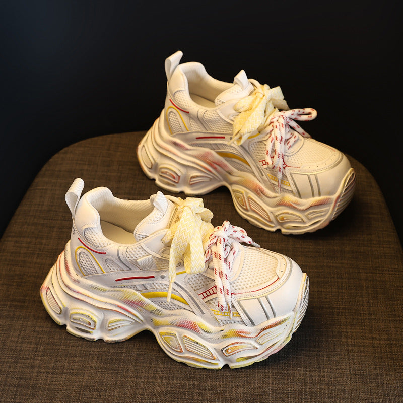 Women's Height Increasing Insole Mesh Spring Muffin Soft Sports Casual Shoes