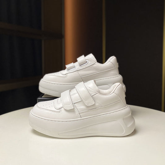 European Goods Spring Thick-soled Wool Fleece Lined White Sports Casual Shoes