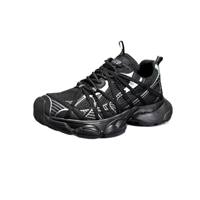 Style Fashionable Mesh Breathable Daily Black Sneakers