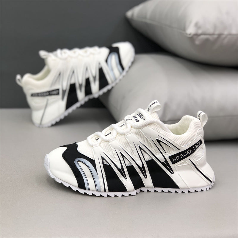 Summer Mesh Breathable Lace Up Fashion Thick Men's Sports Shoes