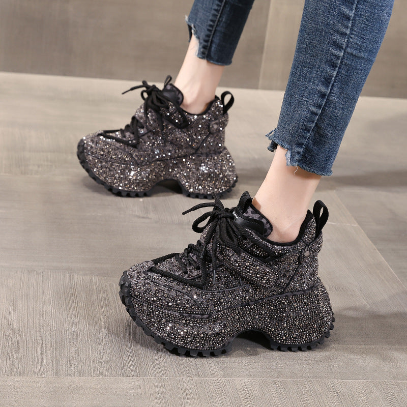 Women's Platform Height Increasing Insole Fashion Dad Sports Casual Shoes