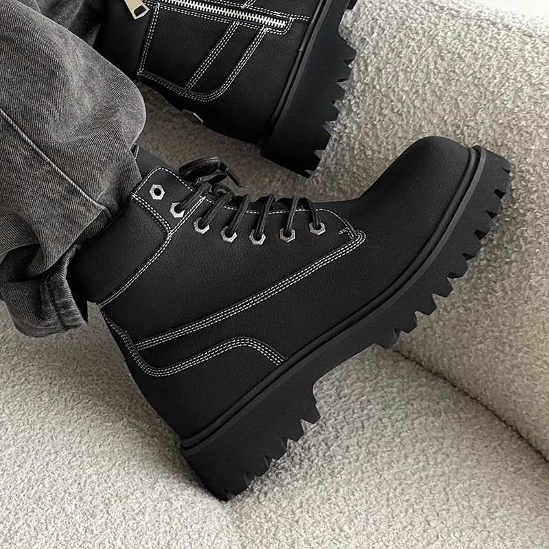 Thick Bottom Increased British Retro Desert Hiking Mickey Yellow Men's Martin Boots