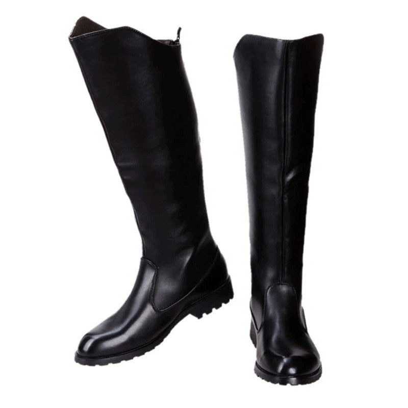 Men's Zipper Pointed Trendy Riding Outdoor Fashionable Martin Men's Leather Boots