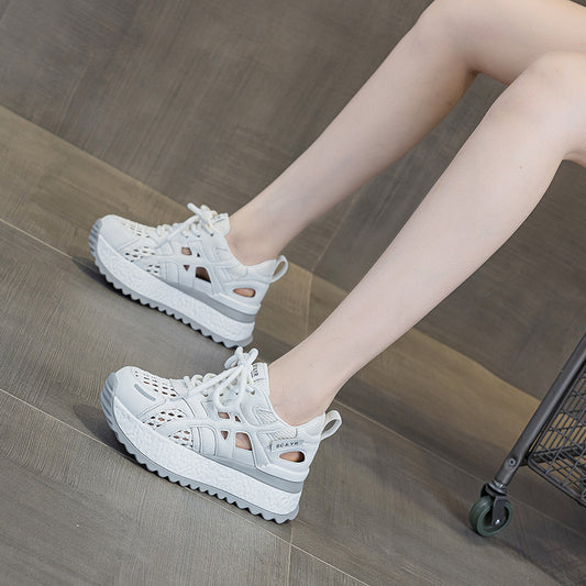 Women's Thick-soled Height Increasing For Small Cortez Summer Fashion Lightweight Woven Women's Shoes