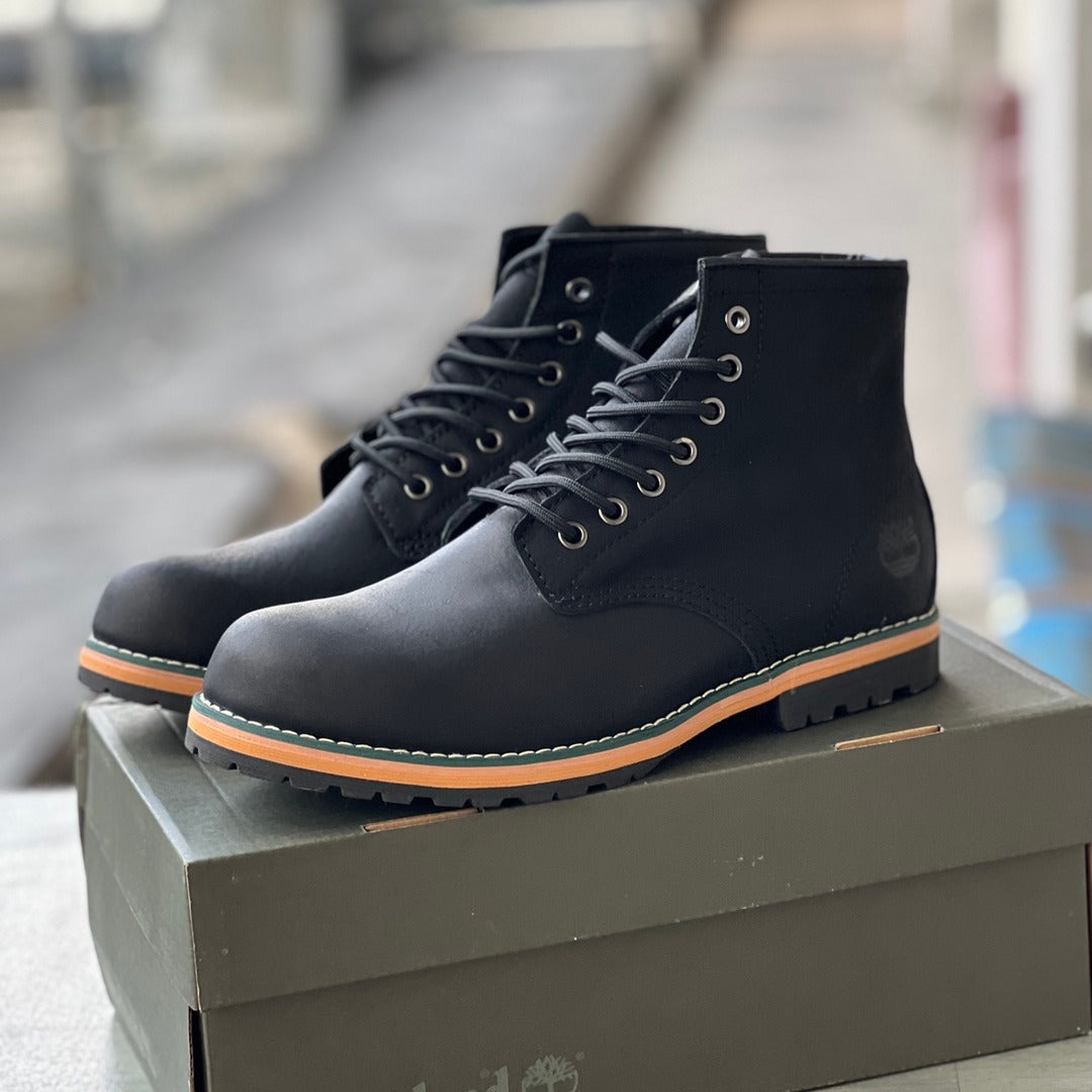 Men's Genuine Top Layer Cowhide Four Fashion Trendy Short Tooling Machinery Men's Leather Boots