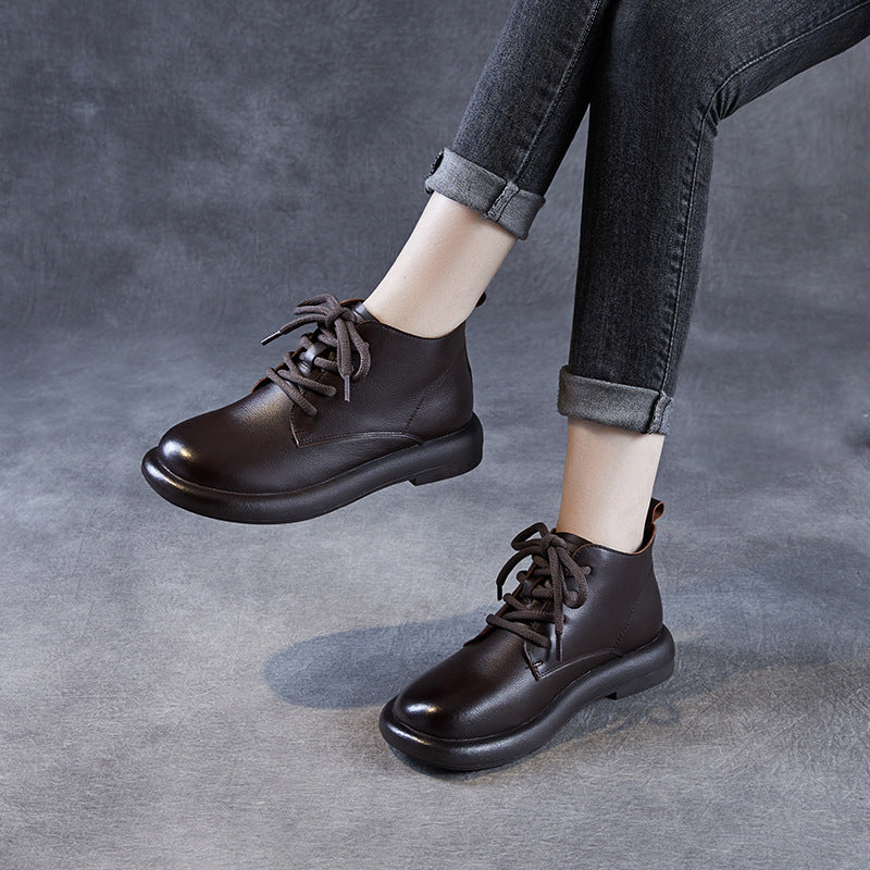 Women's Authentic Retro Ankle Soft Soled Flats Boots