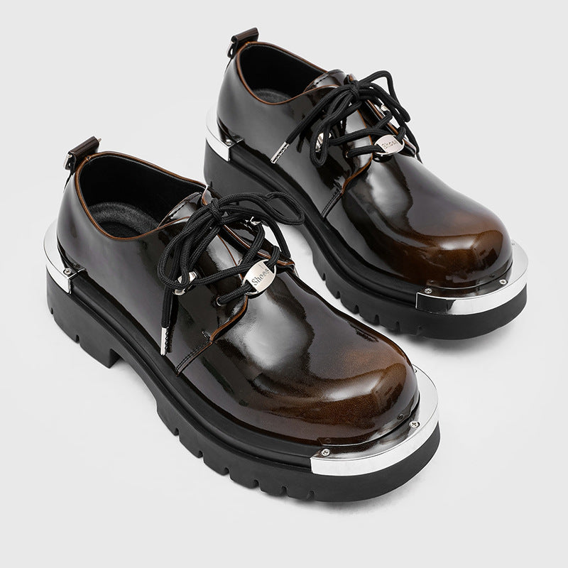 Men's Summer Fashion Formal Wear Khaki Blue Men's Casual Leather Shoes