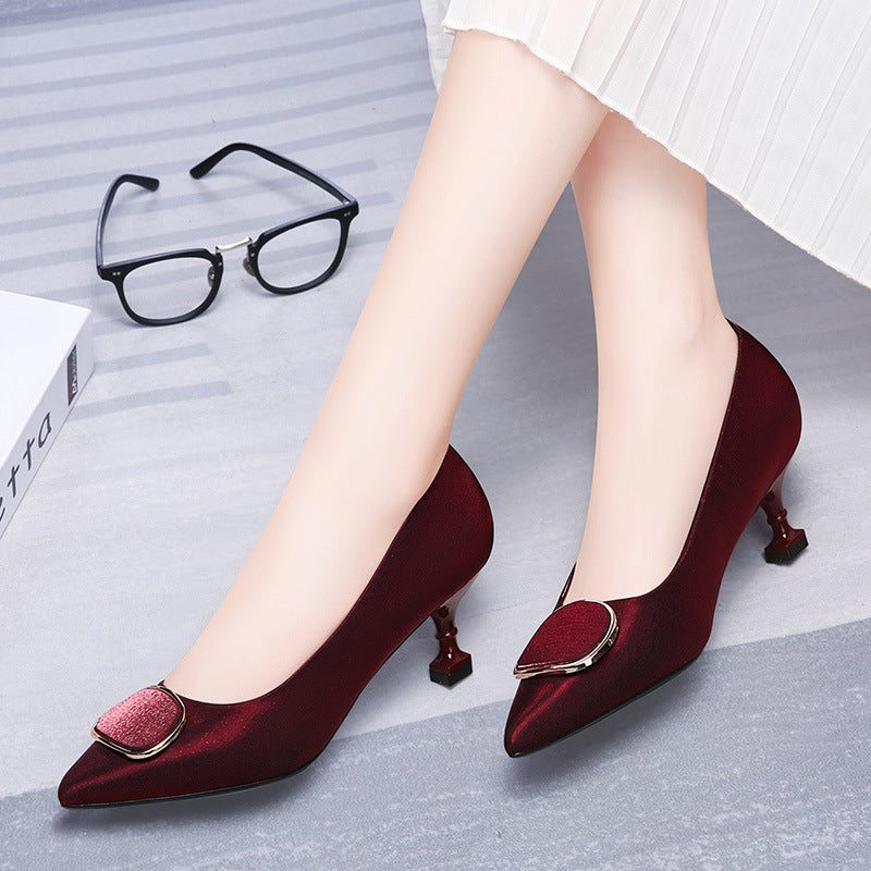 Women's Red High Niche Design Stiletto Not Tired Women's Fashion Shoes