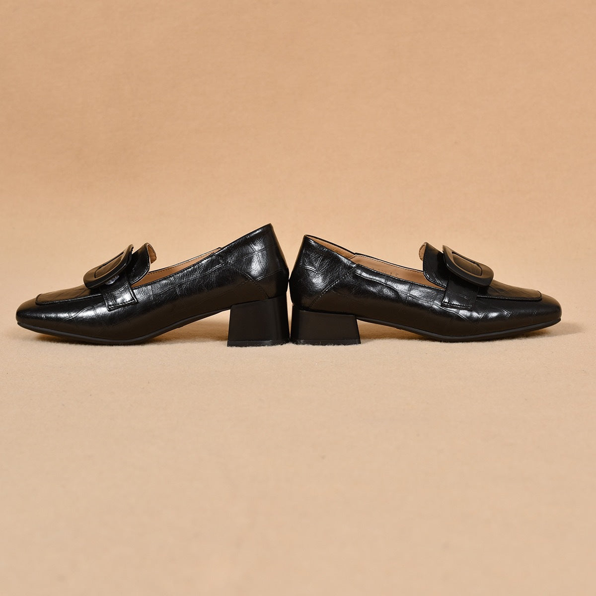 Women's Small British Chunky Low Slip-on Comfortable Deep Mouth Women's Fashion Shoes