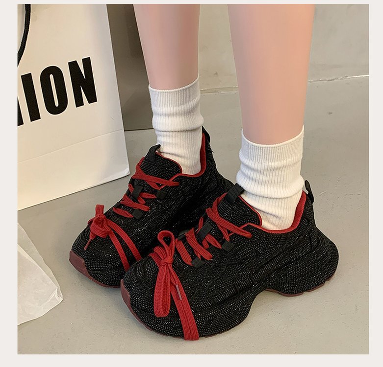Women's Dad Spring Thick Bottom Increased Fried Street Women's Sports Shoes
