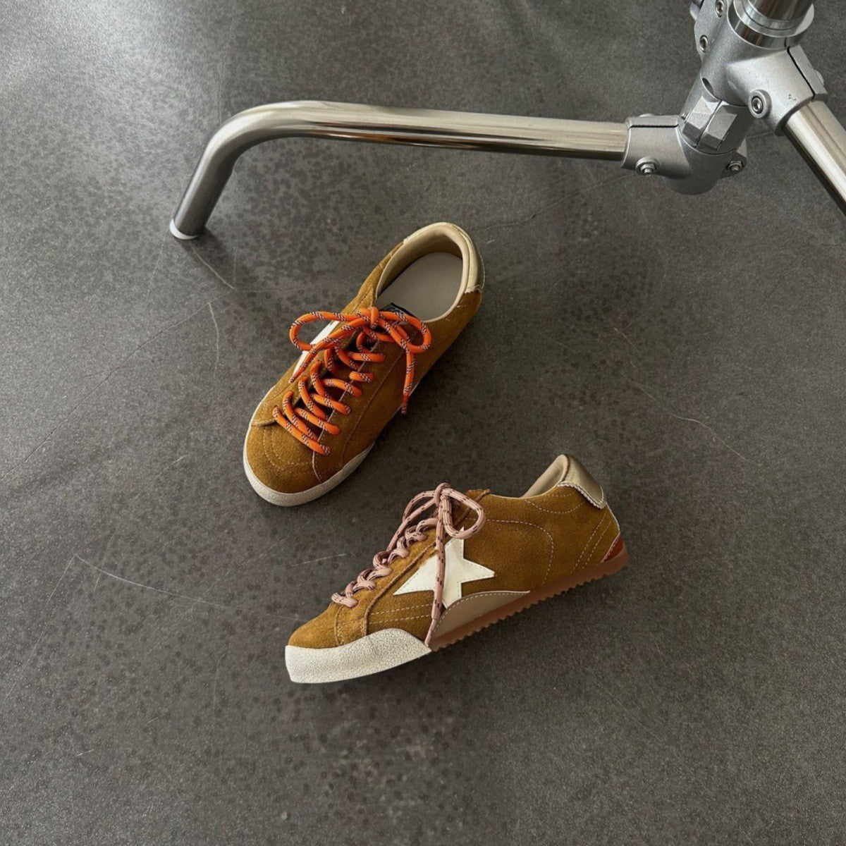 Women's German Training Mandarin Duck Shoelace Distressed Little Sneakers