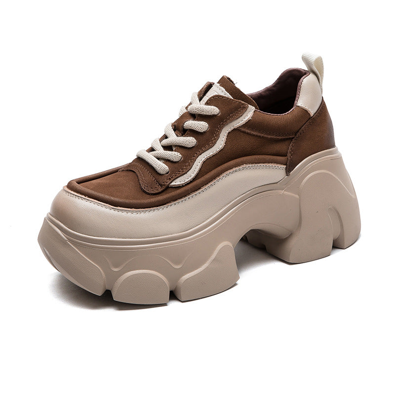 Women's Shu Front Platform Small Elevator Wild Women's Casual Shoes