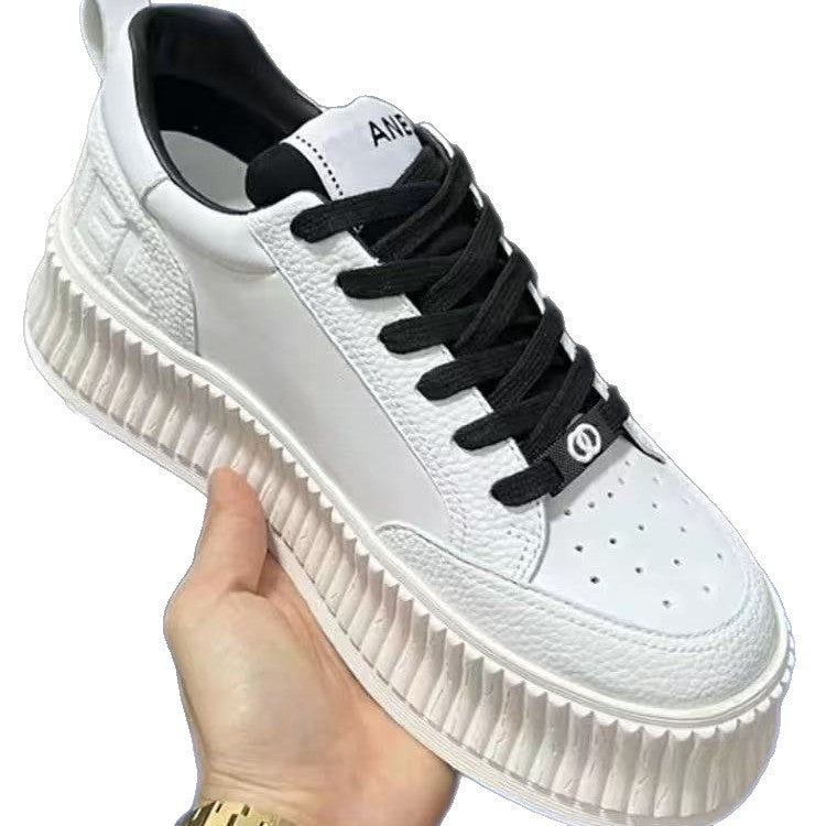 Authentic Platform White Height Increasing Lace Women's Casual Shoes