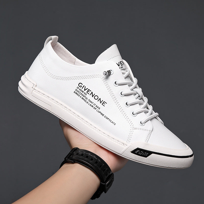 Spring Versatile Fashion Sports Leisure Round Leather Shoes
