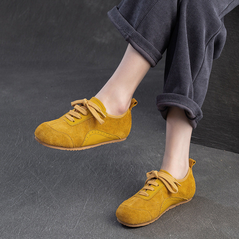 Women's Shu British Style First Layer Cowhide Sports Macaron Women's Shoes