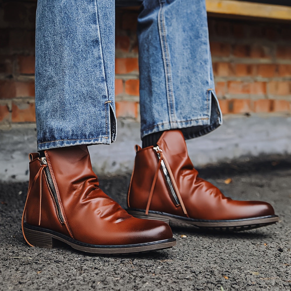 Retro Cowboy Western Zipper Bag Packaging Without Men's Martin Boots