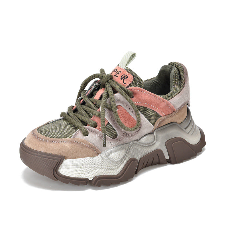 Women's Platform Dad Retro Color Matching Spring Sports Casual Shoes