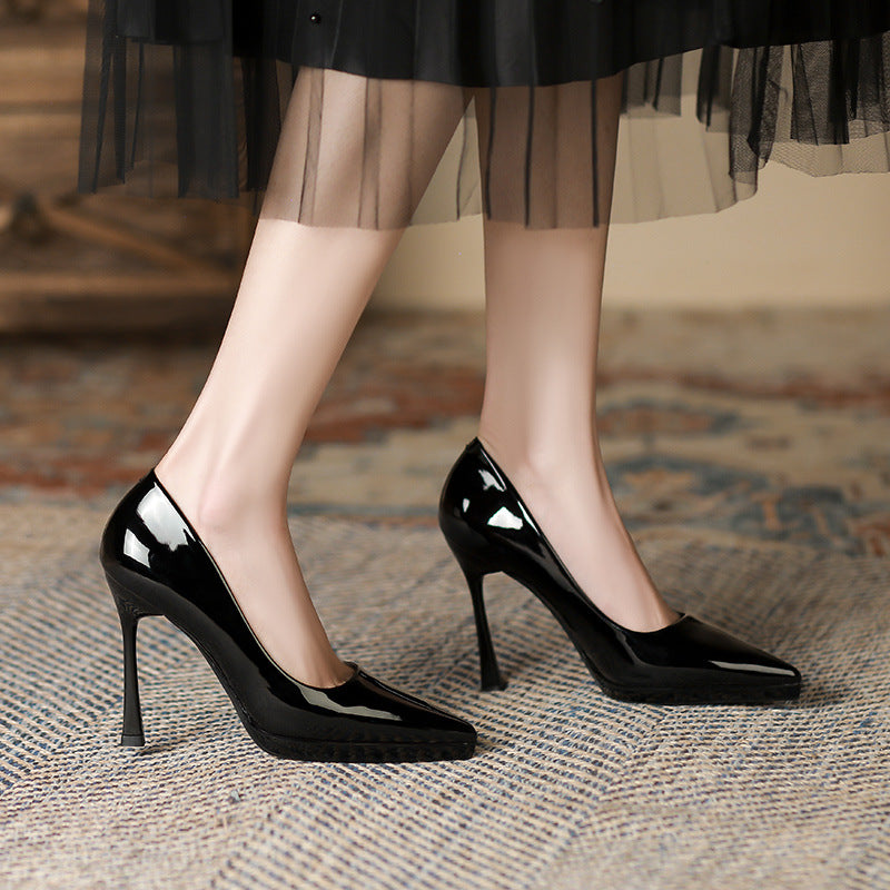 Women's Solid Color Patent Sexy Super High Platform Women's Fashion Shoes