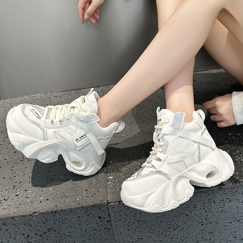 Women's Daddy Genuine Thick-soled Small Breathable Casual Shoes