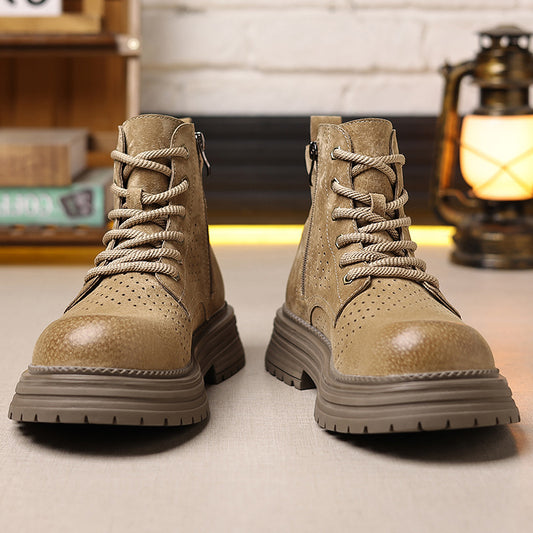 Summer Hollow Thin Breathable Fashion Perforated Men's Martin Boots
