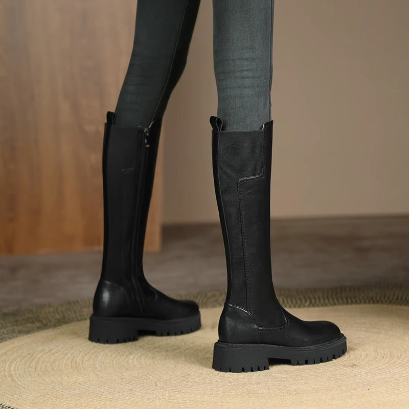 Female Fat Widened Plus Size High Below The Knee Boots