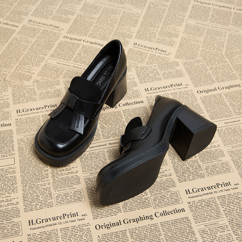 Women's Early Autumn Thin Chunky High Brown Women's Fashion Shoes