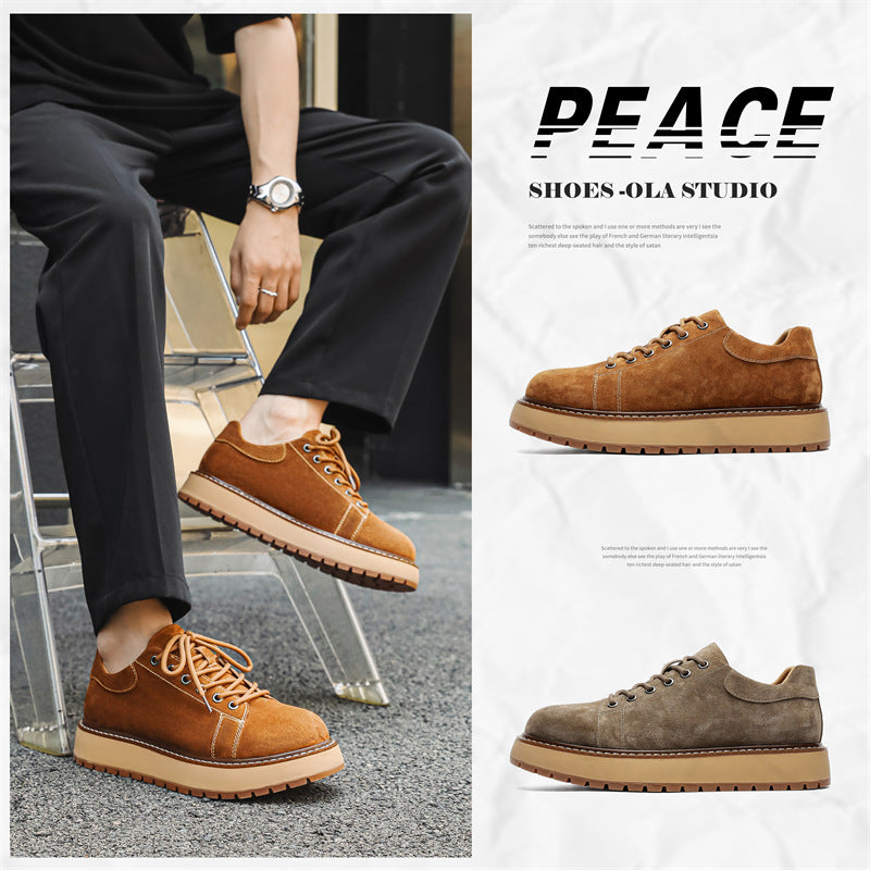 Men's Fashion Suede Retro Platform Joker Men's Martin Boots