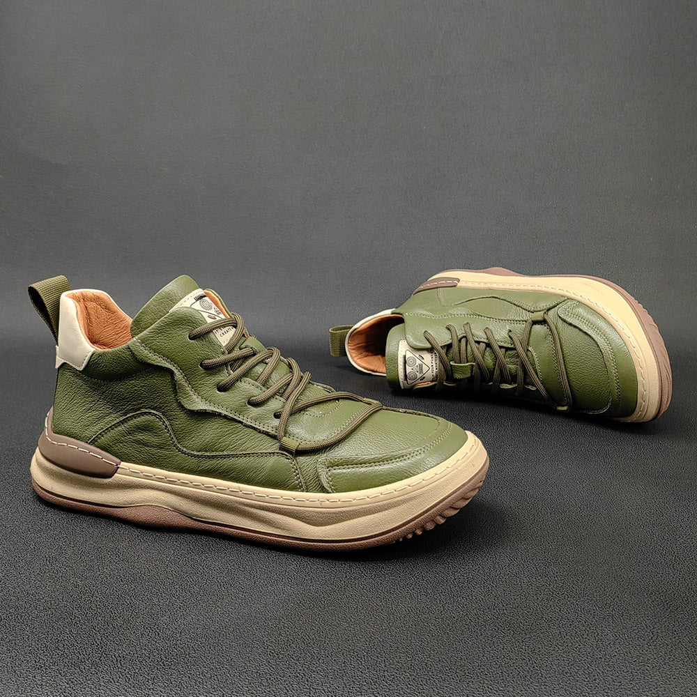 Men's Cute Ugly Mango Top Layer Cowhide Fleece-lined Men's Sports Shoes